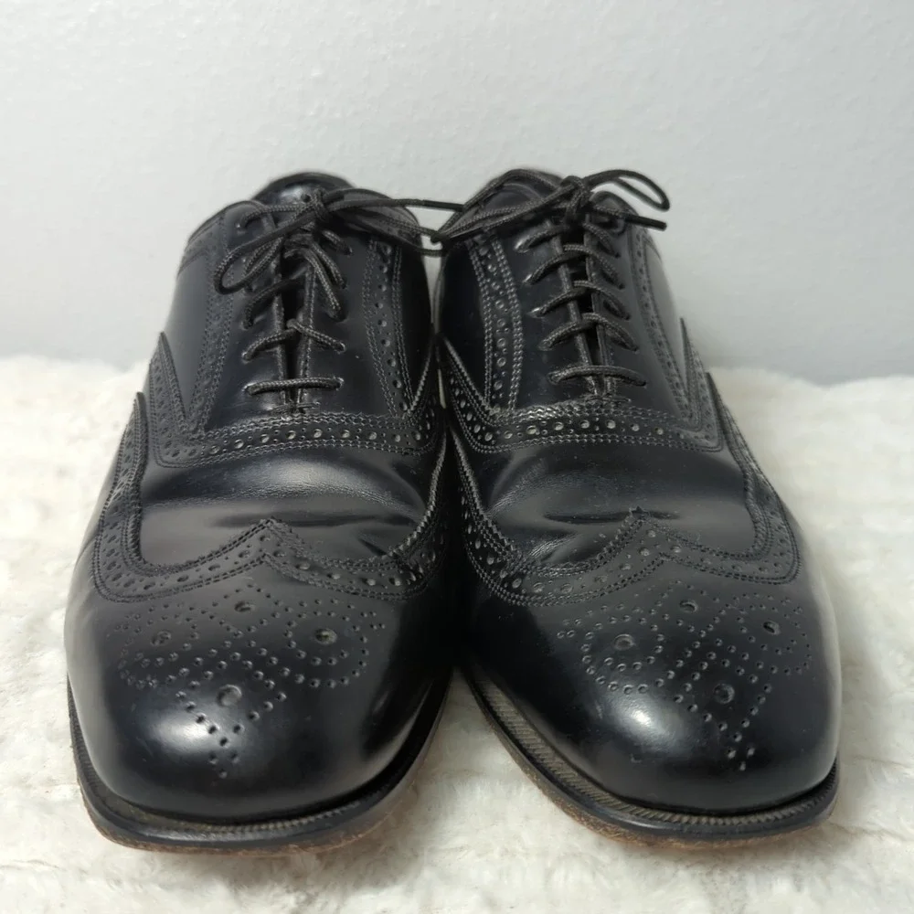 Florsheim Lexington 1706601 Mens Leather 10 3E‎ Black Wingtip Oxford Dress Shoes